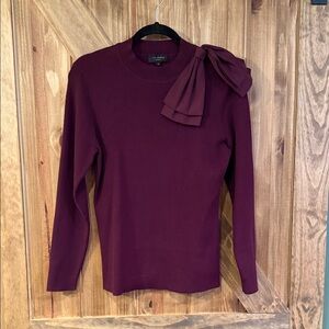 Ted Baker London Deep Burgundy Sweater with Bow Accent